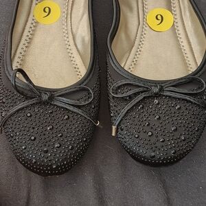 Adrienne Vittadini Black Flats Classic Loafers